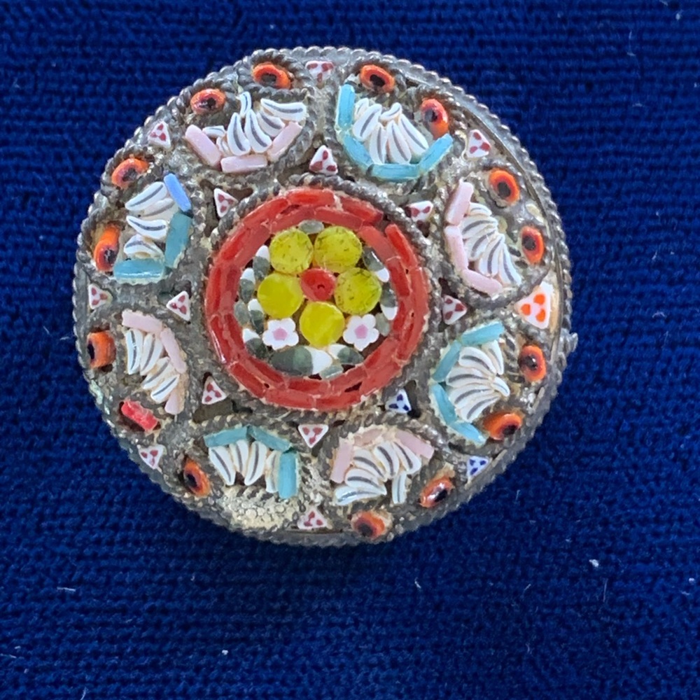 Antique Micro Mosaic Brooch (read listing)